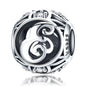 925 Sterling Silver 26 English Letter Beads For Diy Bracelets & Necklaces Style - E