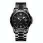 Waterproof Luminous Quartz Watch for Outdoor - Black Steel-Black-White Nail