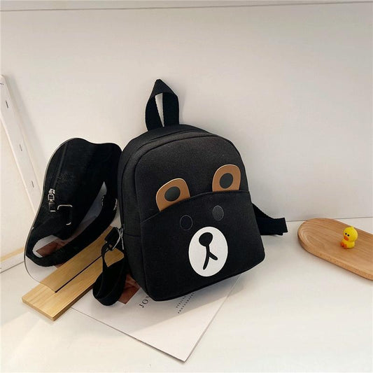 Adorable Bear Schoolbag For Kids - Cartoon Design - Bear Black