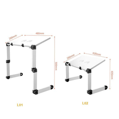 Portable Folding Laptop Desk with Adjustable Height and Storage