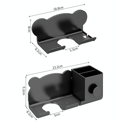 Wall Mounted Holder For Dyson Hair Dryer Bathroom Storage Rack Simple Black - Upgrade Black
