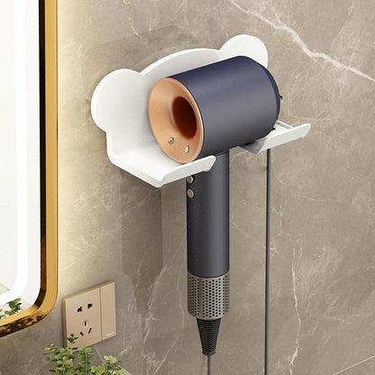 Wall Mounted Holder For Dyson Hair Dryer Bathroom Storage Rack Simple Black - Upgrade Black