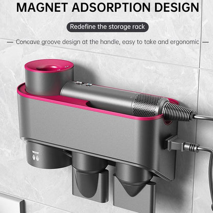 Wall Mounted Hair Dryer Bracket Storage Rack Black Nickel - Ordinary Purple Red
