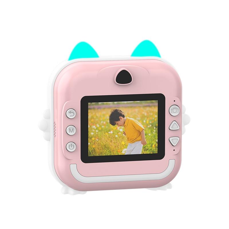 Instant Camera with Thermal Printer and Hd Video - Blue 16g - 32G Pink