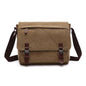 Khaki Canvas Shoulder Bag For Business And Tech