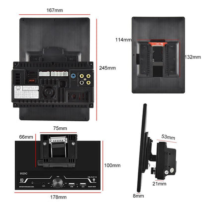 9.5 Inch Vertical Screen Car Mp5 Player + Ahd Camera