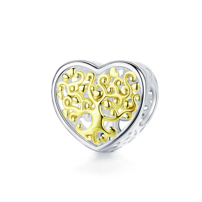 925 Sterling Silver Diy Bracelet Accessories Heart Beads