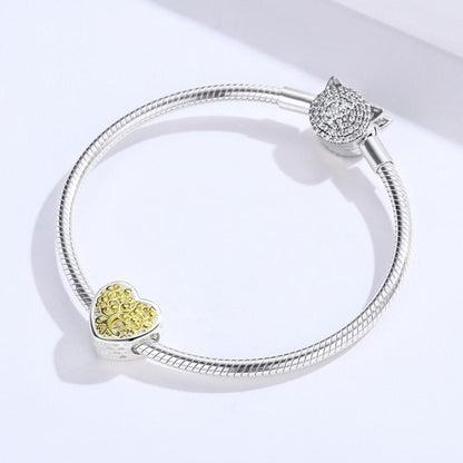 925 Sterling Silver Diy Bracelet Accessories Heart Beads