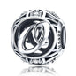 925 Sterling Silver 26 English Letter Beads For Diy Bracelets & Necklaces Style - O