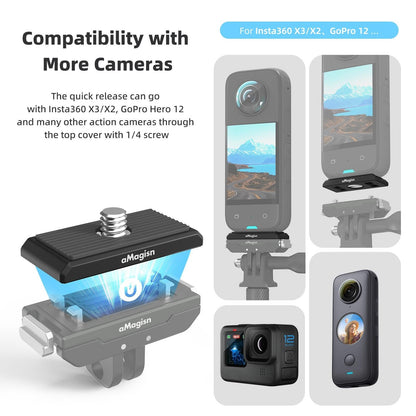 Metal Magnetic Quick Release Top Cover for Insta360 Ace / Pro / X3 / X2 / Gopro Hero12