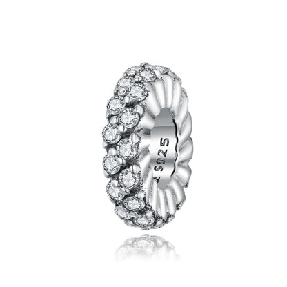 925 Sterling Silver Sparkling Winter Zircon Beads For Diy Bracelets & Necklaces