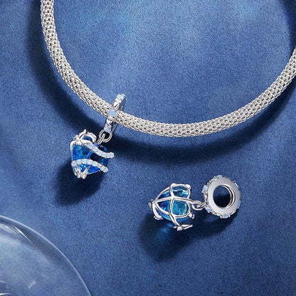 925 Sterling Silver Blue Magic Heart Necklace Pendant