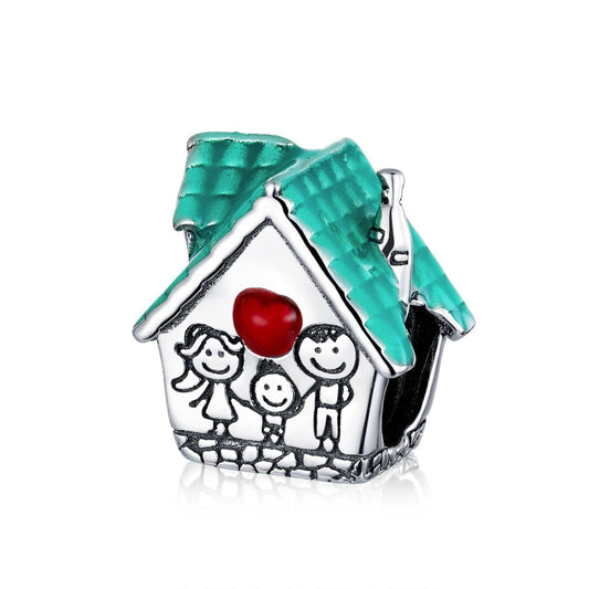 925 Sterling Silver Small House Beads For Diy Bracelets & Necklaces
