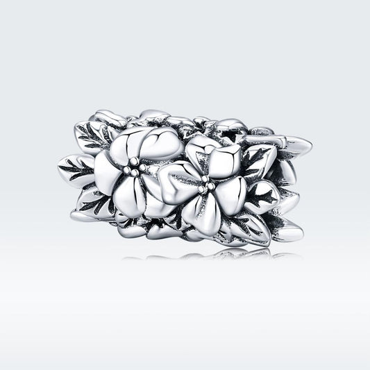 925 Sterling Silver Flower Bead Bracelet & Necklace Set