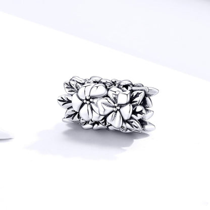 925 Sterling Silver Flower Bead Bracelet & Necklace Set