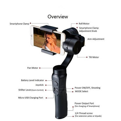 Stable Three-axis Gimbal for Smooth Camera Shots - Live Support