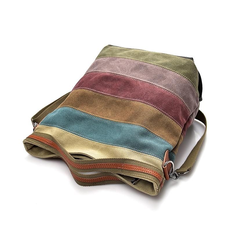 Multi Layer Canvas Crossbody Bag For Women Simple Design