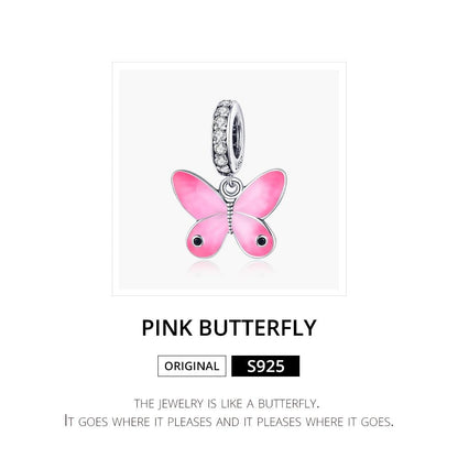 925 Sterling Silver Butterfly Pendant For Diy Bracelets & Necklaces