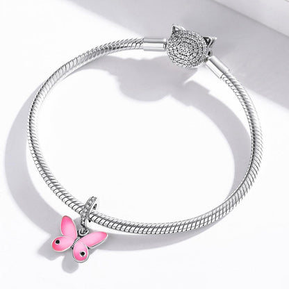 925 Sterling Silver Butterfly Pendant For Diy Bracelets & Necklaces