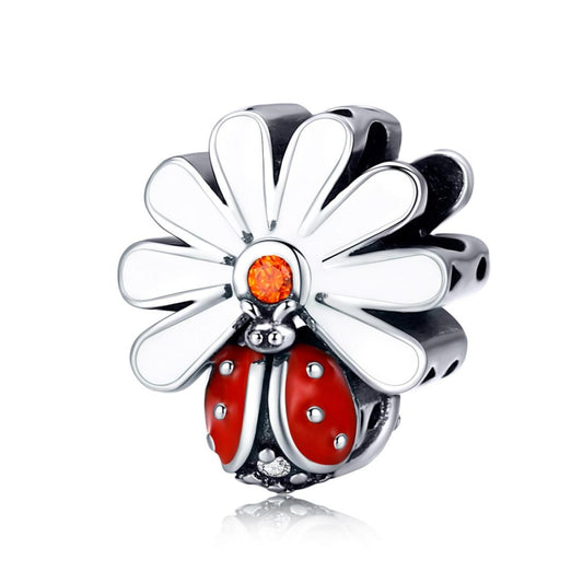 925 Sterling Silver Ladybug Beads For Diy Bracelets & Necklaces