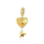 925 Sterling Silver Heart Honeycomb Bee Pendant For Bracelet Or Necklace