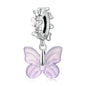 925 Sterling Silver Glazed Butterfly Pendant For Diy Bracelets & Necklaces