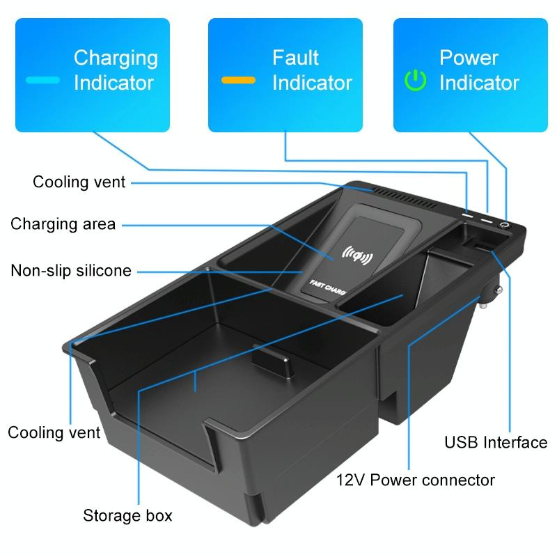 Wireless Charger for Audi A4l 2017-2022 - 10w Quick Charge Qi Standard
