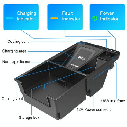 Wireless Charger for Audi A4l 2017-2022 - 10w Quick Charge Qi Standard