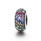 925 Sterling Silver Rainbow Diamond Bead Pendant For Diy Bracelets And Necklaces