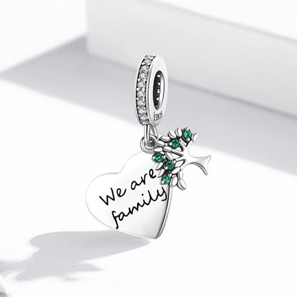 925 Sterling Silver Heart Tree Pendant For Bracelet Or Necklace