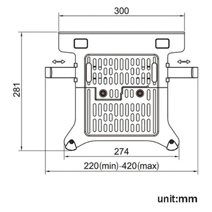 Universal Laptop Mount for Vesa 100x100mm - Fits 10-17 Inch Notebooks