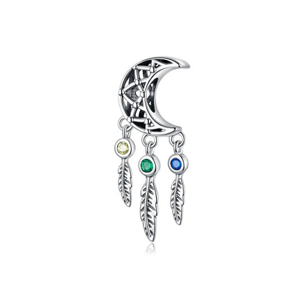 925 Sterling Silver Moon Beaded Bracelet Accessory