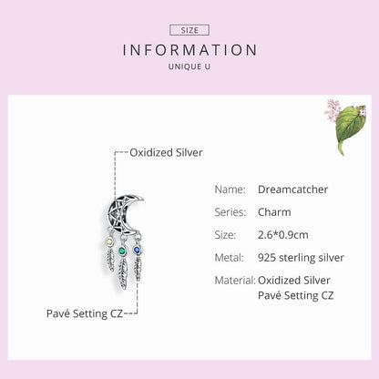 925 Sterling Silver Moon Beaded Bracelet Accessory