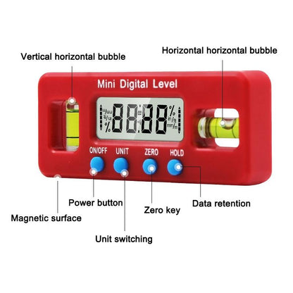 Mini Digital Magnetic Spirit Level - 100mm