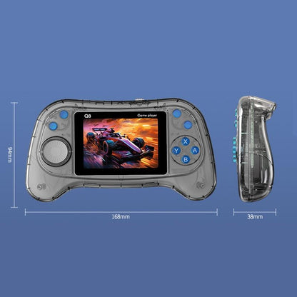 Q8 Handheld Game Console - 3.0 Screen 800 Built-In Games Tv Connection - Transparent Blue - Doubles Transparent Purple