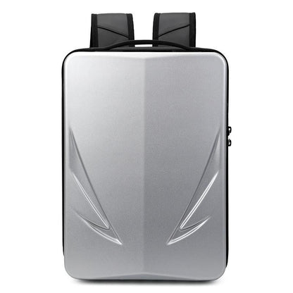 Men Gaming Backpack - Double-layer Hard Shell - Silver