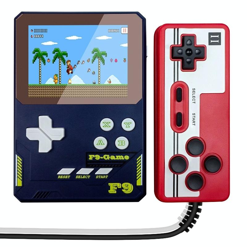 Handheld Game Console For Kids - 3.5 Inch Hd - Dark Blue Gift - Lava Red Double