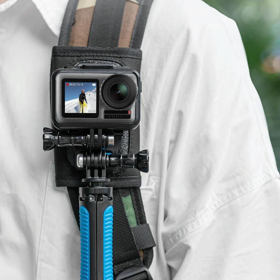 Double Head J Buckle Backpack Mount For Sports Cameras