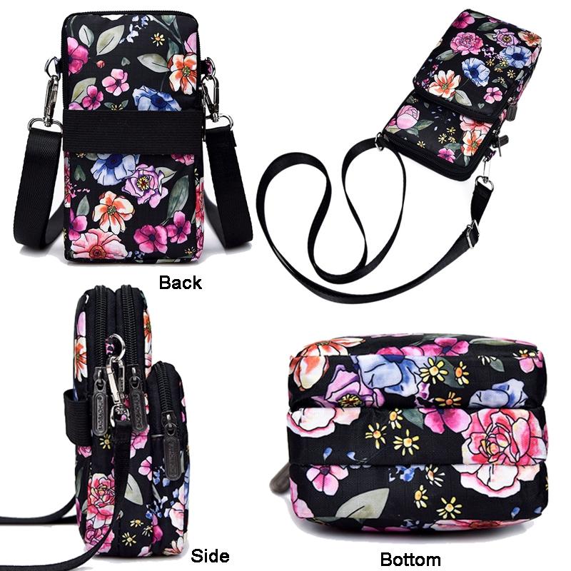 Animal Park Mini Crossbody Phone Wallet With Arm Band - Brown Printing