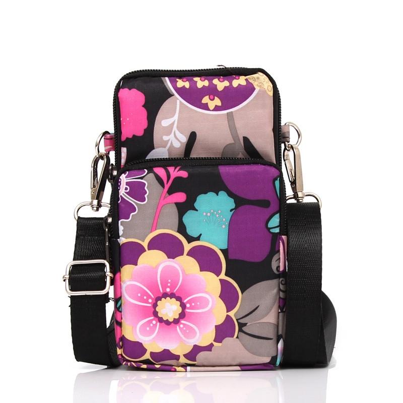 Animal Park Mini Crossbody Phone Wallet With Arm Band - Brown Printing