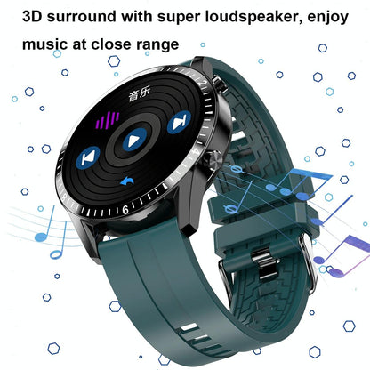 1.3 Inch Heart Rate / Blood Pressure / Blood Oxygen Monitoring Watch - Brown Leather