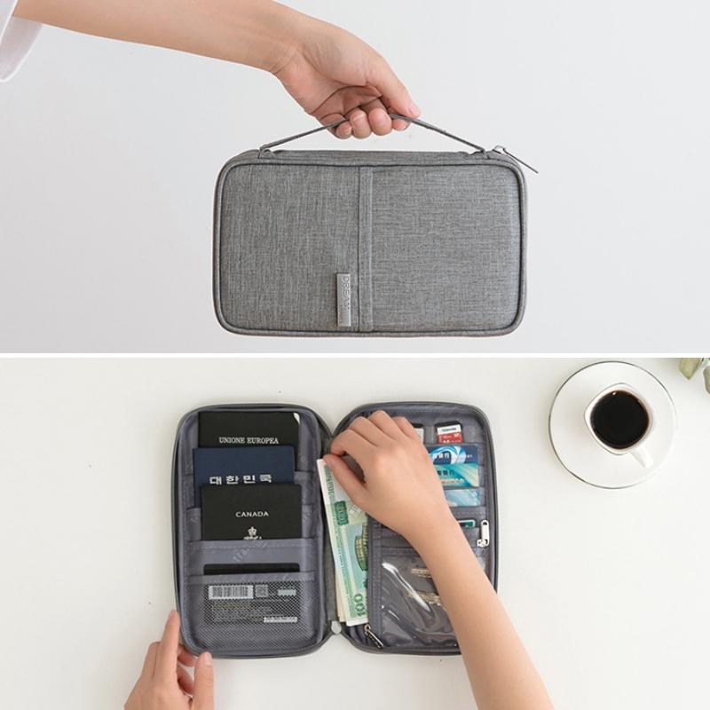 Waterproof Travel Document Bag Black Large - Blue Small