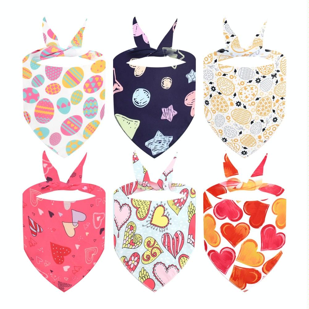 Cute Pet Triangle Towel Bib Cartoon Cats And Dogs Drool Towel Scarf - Size 01 - 06