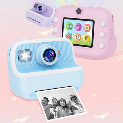 Blue Children'S Thermal Camera With Dual-Camera 1080P Hd 2400W Pixel 2.4-Inch Display - Purple+32Gb