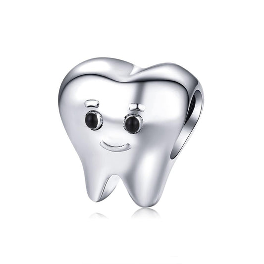925 Sterling Silver Handmade Tooth Charm For Diy Beaded Accessories