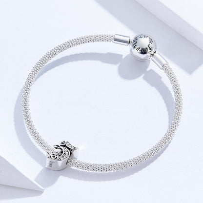 925 Sterling Silver Relief Number Series 0 9 Beads For Diy Bracelets And Necklaces Style - 5