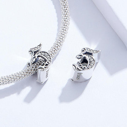 925 Sterling Silver Relief Number Series 0 9 Beads For Diy Bracelets And Necklaces Style - 5