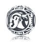 925 Sterling Silver 26 English Letter Beads For Diy Bracelets & Necklaces Style - F