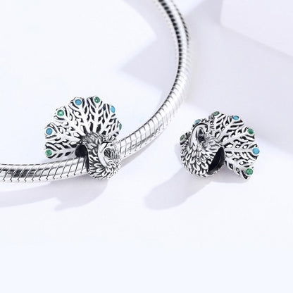 925 Sterling Silver Peacock Beaded Diy Bracelet