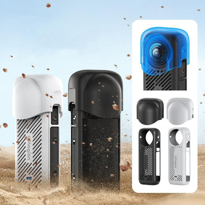 Amagisn Silicone Protective Cover for Insta360 X4 - Lens Cover Gray